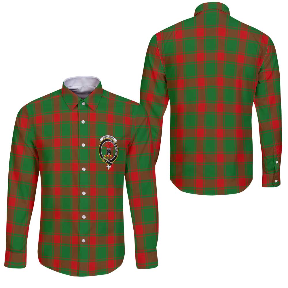 Clan Middleton Tartan Long Sleeve Button Shirt Crest And Plaid Basic Style