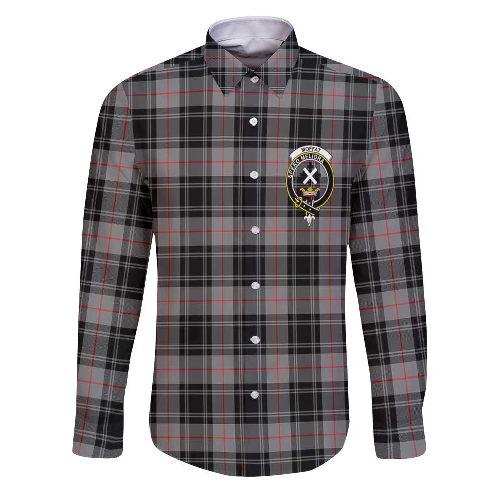 Clan Moffat Tartan Long Sleeve Button Shirt Crest And Plaid Basic Style