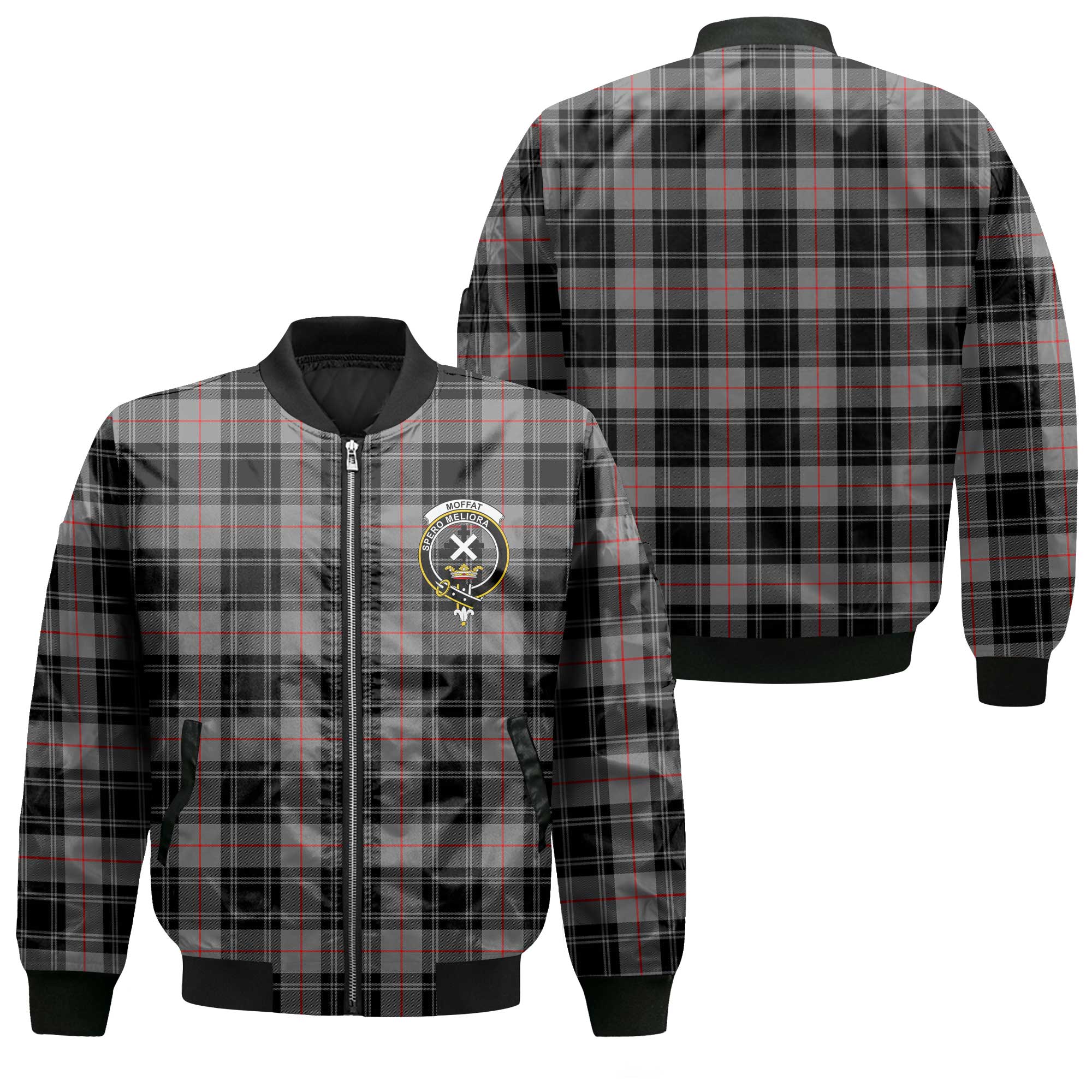 Clan Moffat Tartan Women Bomber Jacket Crest And Plaid Basic Style