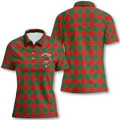 Clan Moncreiffe Tartan Women Polo Shirt Crest And Plaid Basic Style