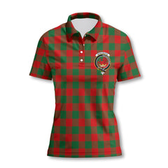 Clan Moncreiffe Tartan Women Polo Shirt Crest And Plaid Basic Style