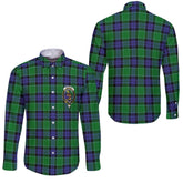 Clan Monteith Tartan Long Sleeve Button Shirt Crest And Plaid Basic Style