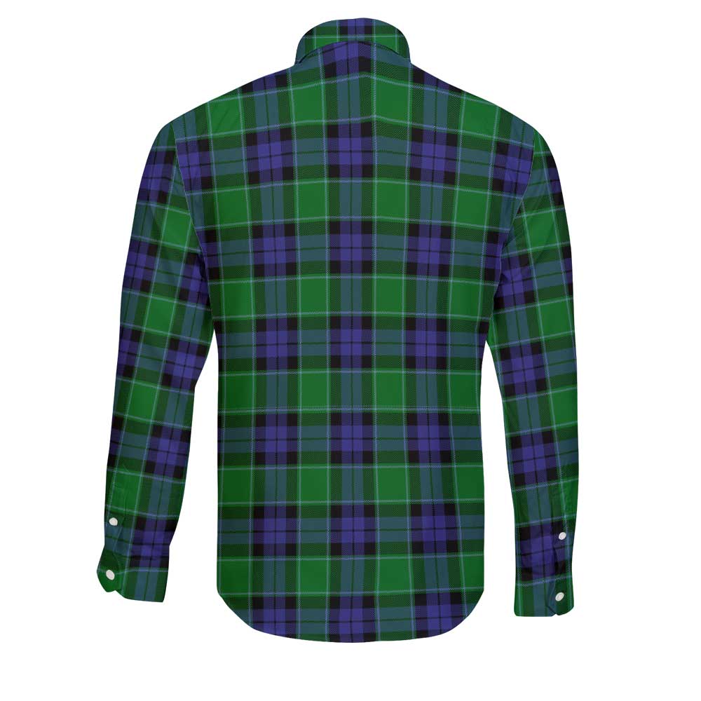 Clan Monteith Tartan Long Sleeve Button Shirt Crest And Plaid Basic Style