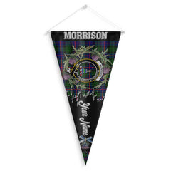 Clan Morrison Tartan Felt Pennant Crest And Plaid Basic Style