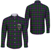 Clan Morrison Tartan Long Sleeve Button Shirt Crest And Plaid Basic Style