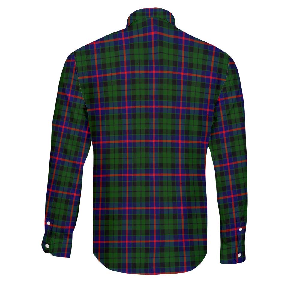 Clan Morrison Tartan Long Sleeve Button Shirt Crest And Plaid Basic Style