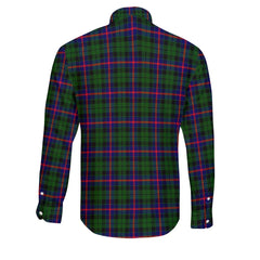 Clan Morrison Tartan Long Sleeve Button Shirt Crest And Plaid Basic Style
