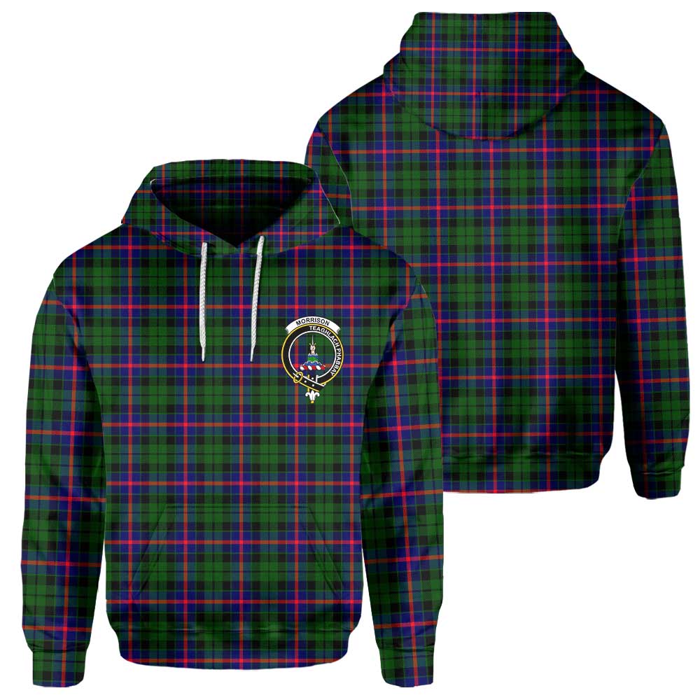 Clan Morrison Tartan Men Hoodie Crest And Plaid Basic Style