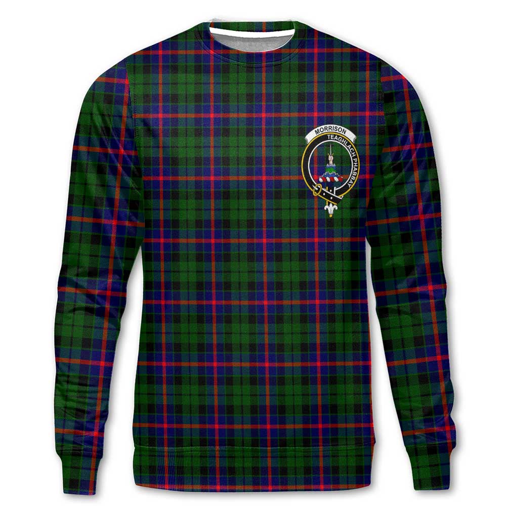 Clan Morrison Tartan Men Sweatshirt Crest And Plaid Basic Style