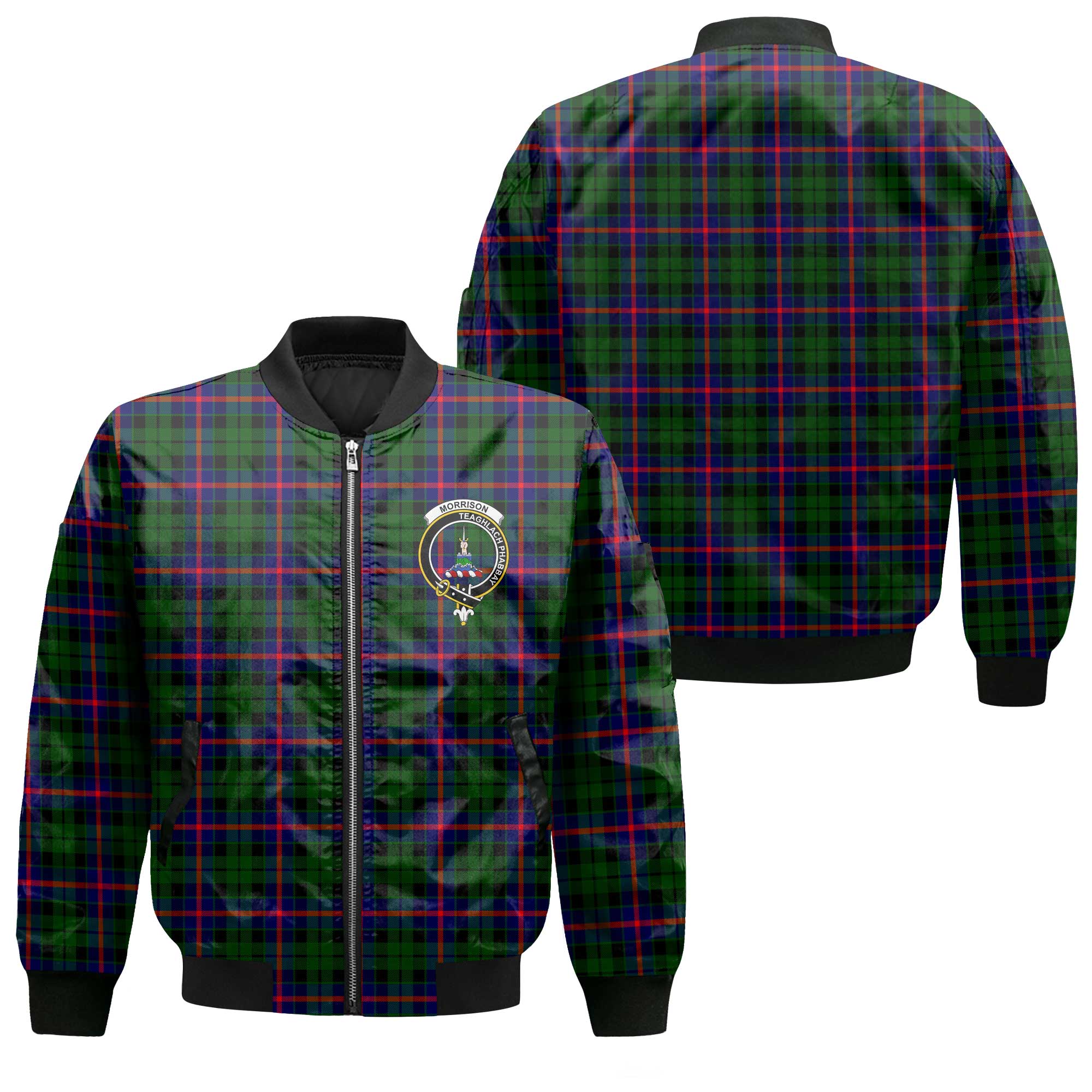 Clan Morrison Tartan Women Bomber Jacket Crest And Plaid Basic Style