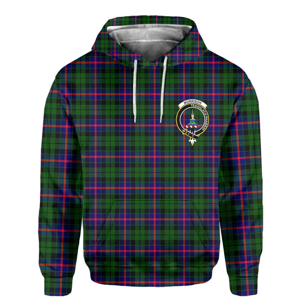 Clan Morrison Tartan Women Hoodie Crest And Plaid Basic Style
