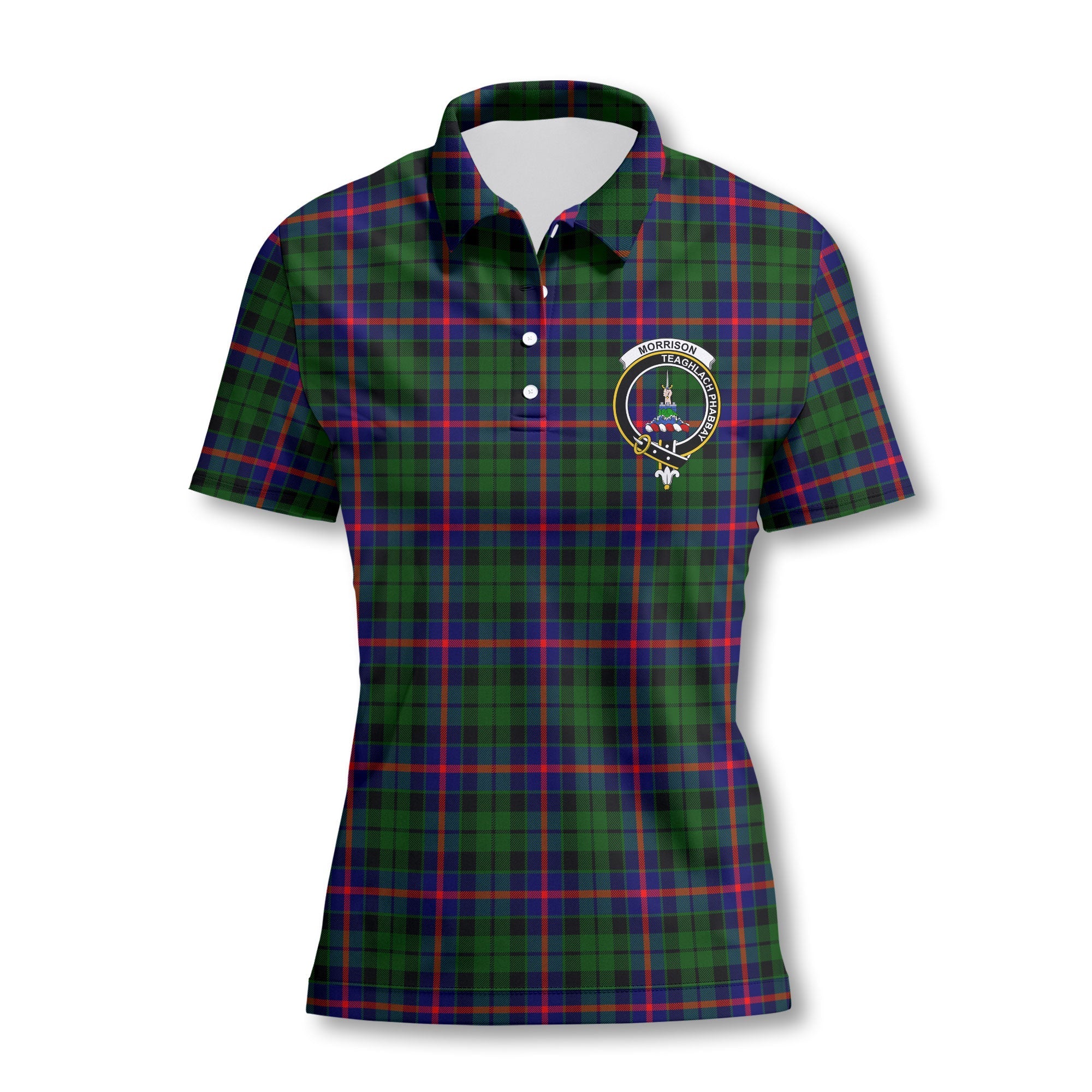 Clan Morrison Tartan Women Polo Shirt Crest And Plaid Basic Style