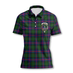 Clan Morrison Tartan Women Polo Shirt Crest And Plaid Basic Style