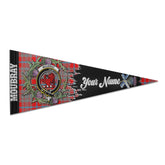 Clan Moubray Tartan Felt Pennant Crest And Plaid Basic Style
