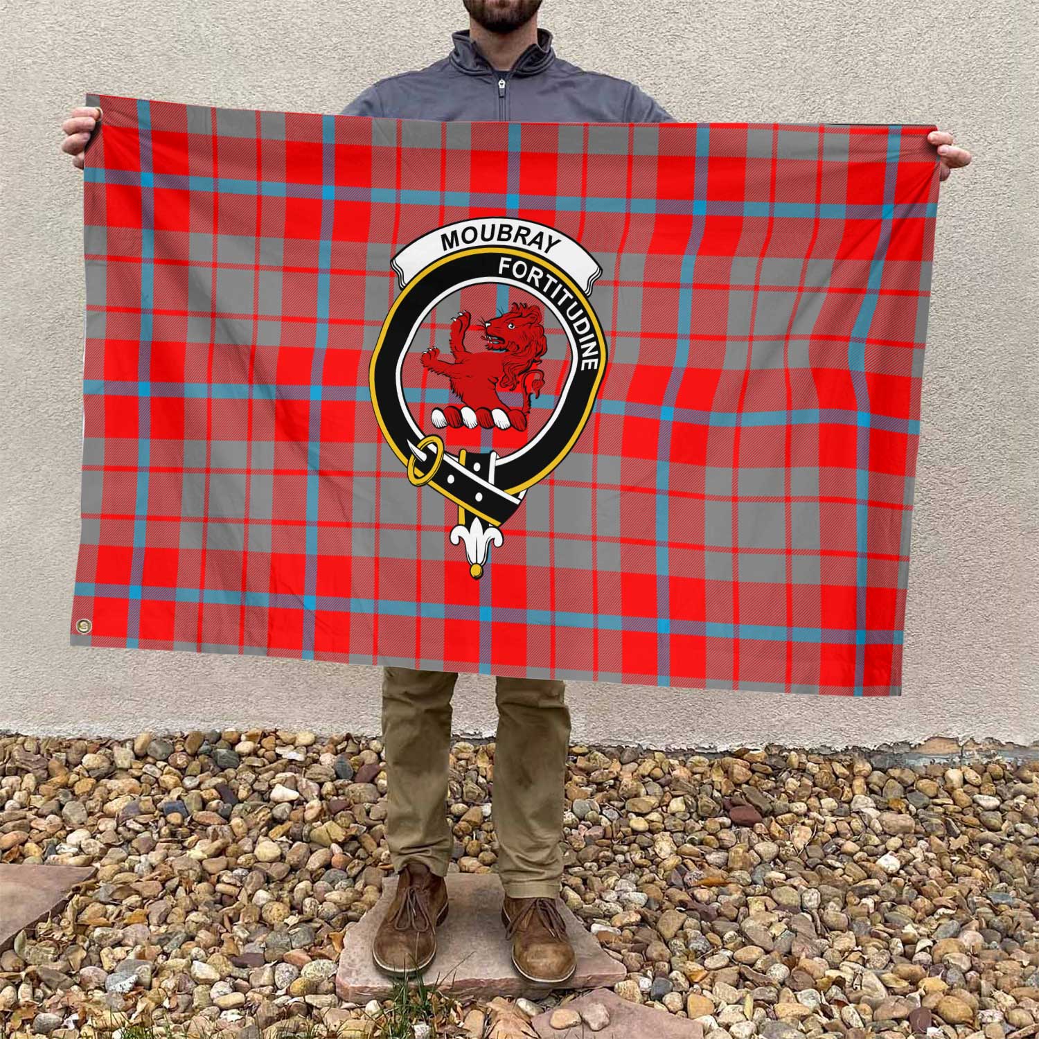 Clan Moubray Tartan Flag Crest And Plaid Basic Style