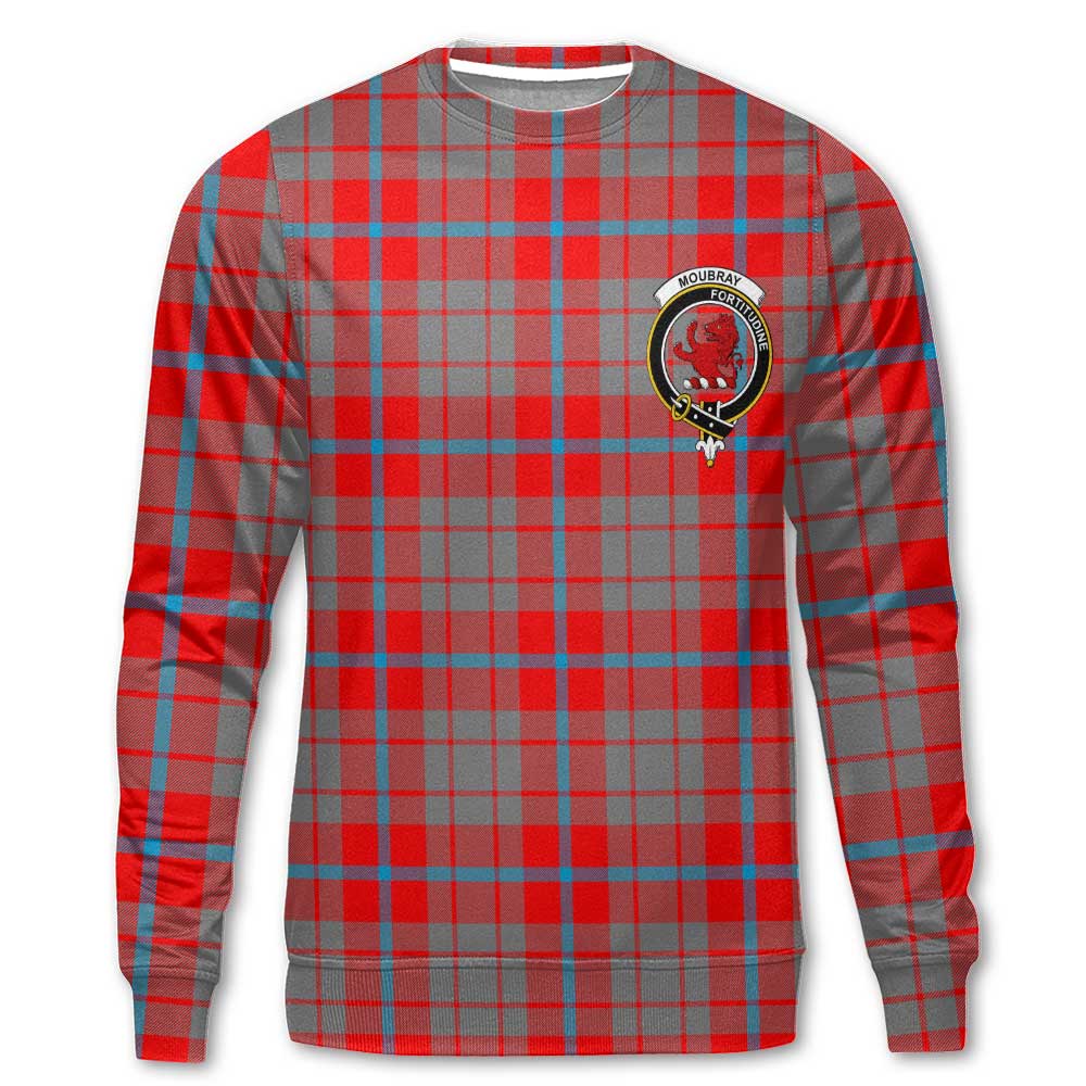 Clan Moubray Tartan Women Sweatshirt Crest And Plaid Basic Style