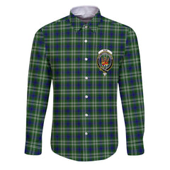 Clan Mow Tartan Long Sleeve Button Shirt Crest And Plaid Basic Style
