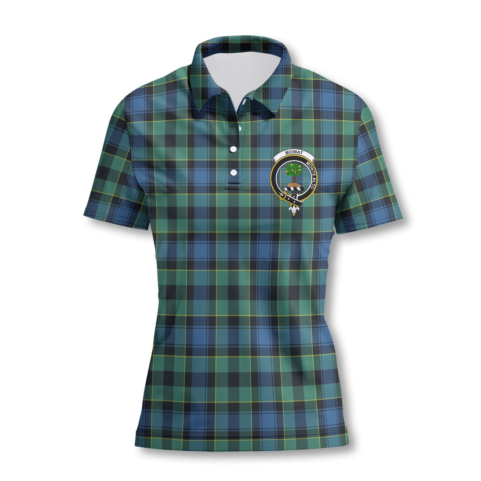 Clan Mowat Tartan Women Polo Shirt Crest And Plaid Basic Style