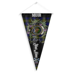 Clan Muir Tartan Felt Pennant Crest And Plaid Basic Style