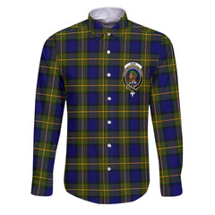 Clan Muir Tartan Long Sleeve Button Shirt Crest And Plaid Basic Style
