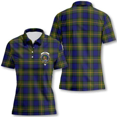 Clan Muir Tartan Women Polo Shirt Crest And Plaid Basic Style