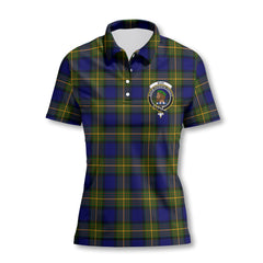 Clan Muir Tartan Women Polo Shirt Crest And Plaid Basic Style