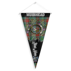 Clan Muirhead Tartan Felt Pennant Crest And Plaid Basic Style
