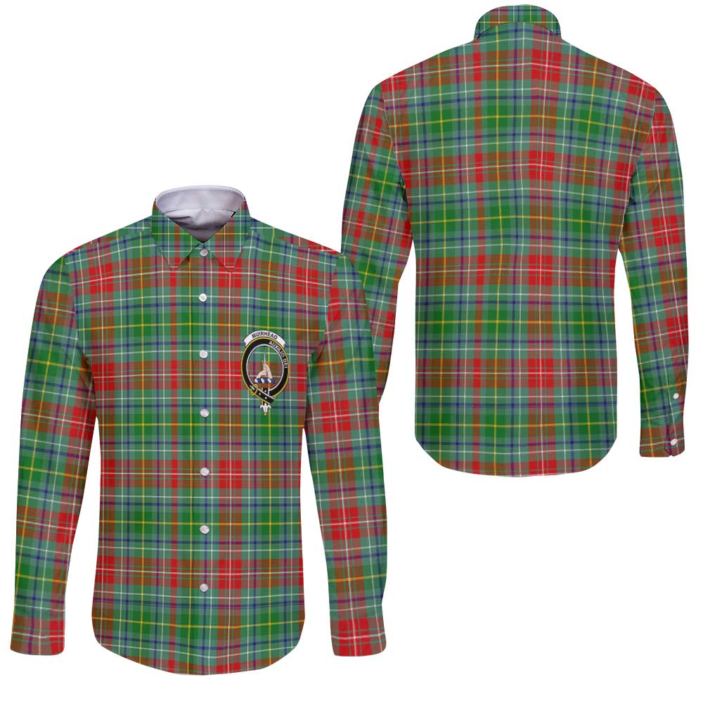 Clan Muirhead Tartan Long Sleeve Button Shirt Crest And Plaid Basic Style