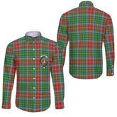 Clan Muirhead Tartan Long Sleeve Button Shirt Crest And Plaid Basic Style