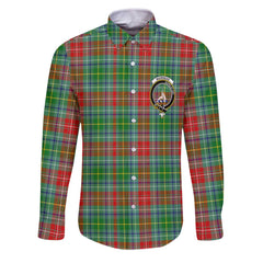 Clan Muirhead Tartan Long Sleeve Button Shirt Crest And Plaid Basic Style