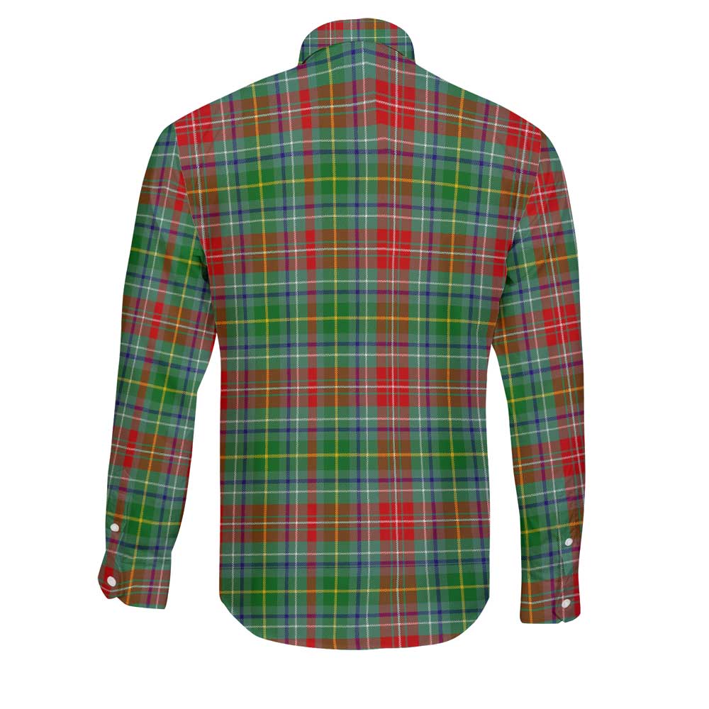 Clan Muirhead Tartan Long Sleeve Button Shirt Crest And Plaid Basic Style