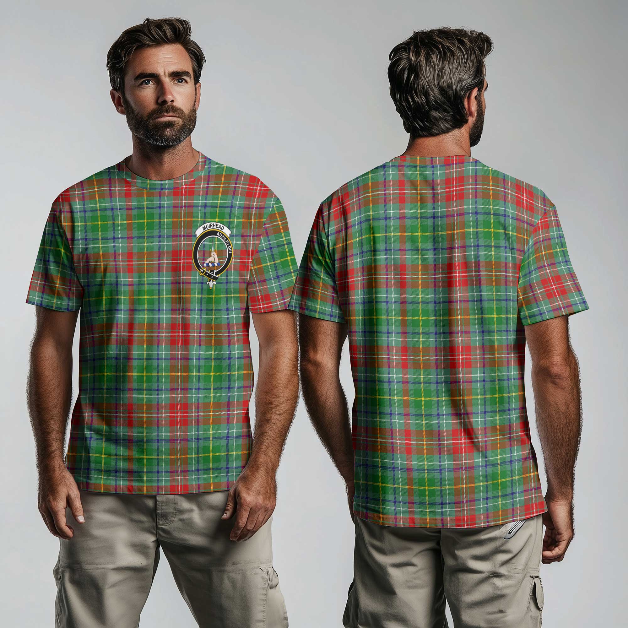 Clan Muirhead Tartan Men T Shirt Crest And Plaid Basic Style