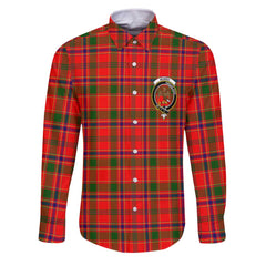 Clan Munro Tartan Long Sleeve Button Shirt Crest And Plaid Basic Style