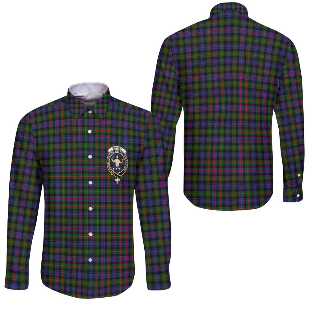 Clan Murray Tartan Long Sleeve Button Shirt Crest And Plaid Basic Style