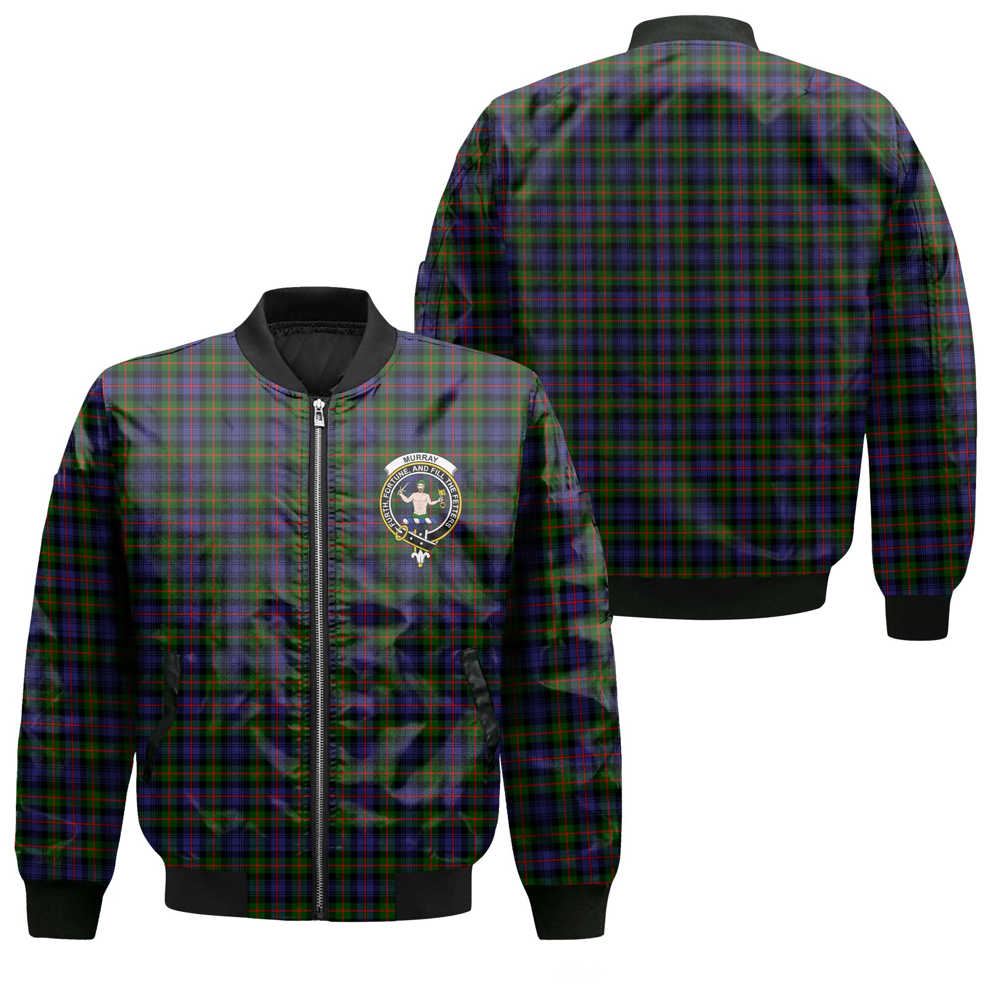 Clan Murray Tartan Women Bomber Jacket Crest And Plaid Basic Style