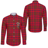 Clan Murray Of Atholl Tartan Long Sleeve Button Shirt Crest And Plaid Basic Style