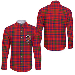 Clan Murray Of Atholl Tartan Long Sleeve Button Shirt Crest And Plaid Basic Style