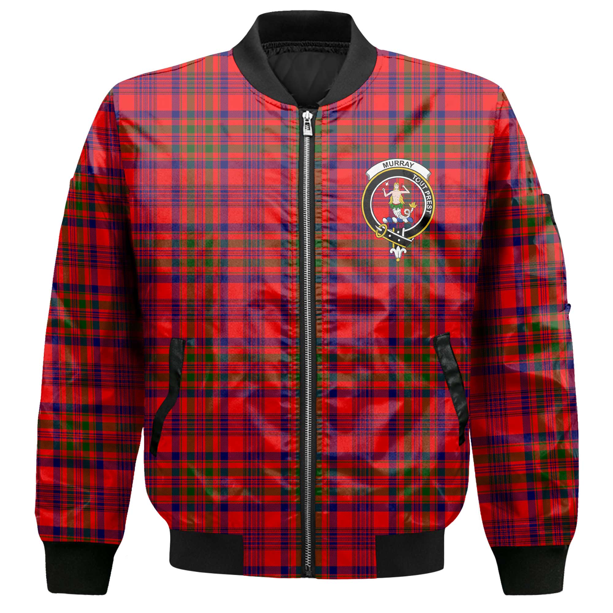 Clan Murray Of Atholl Tartan Women Bomber Jacket Crest And Plaid Basic Style