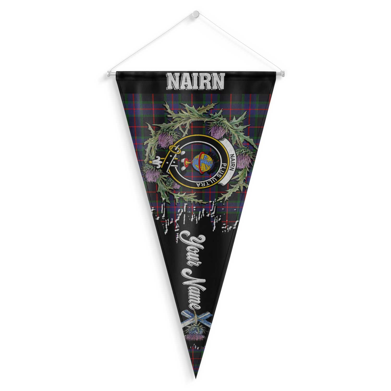 Clan Nairn Tartan Felt Pennant Crest And Plaid Basic Style