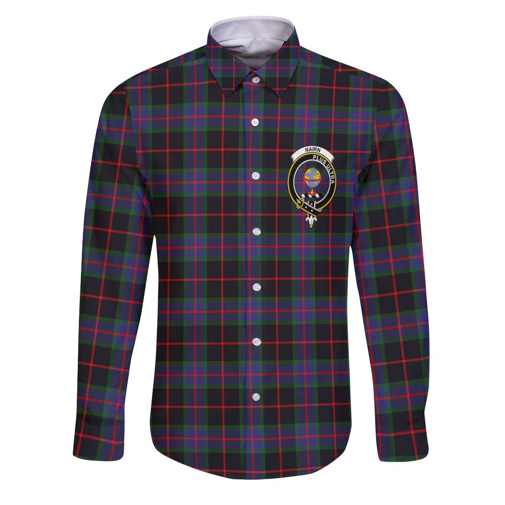 Clan Nairn Tartan Long Sleeve Button Shirt Crest And Plaid Basic Style