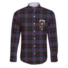 Clan Nairn Tartan Long Sleeve Button Shirt Crest And Plaid Basic Style