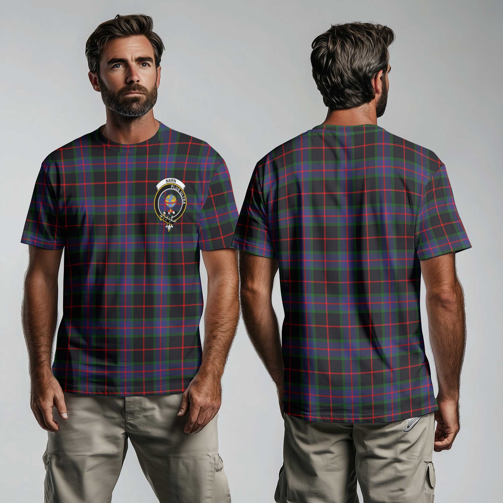 Clan Nairn Tartan Men T Shirt Crest And Plaid Basic Style