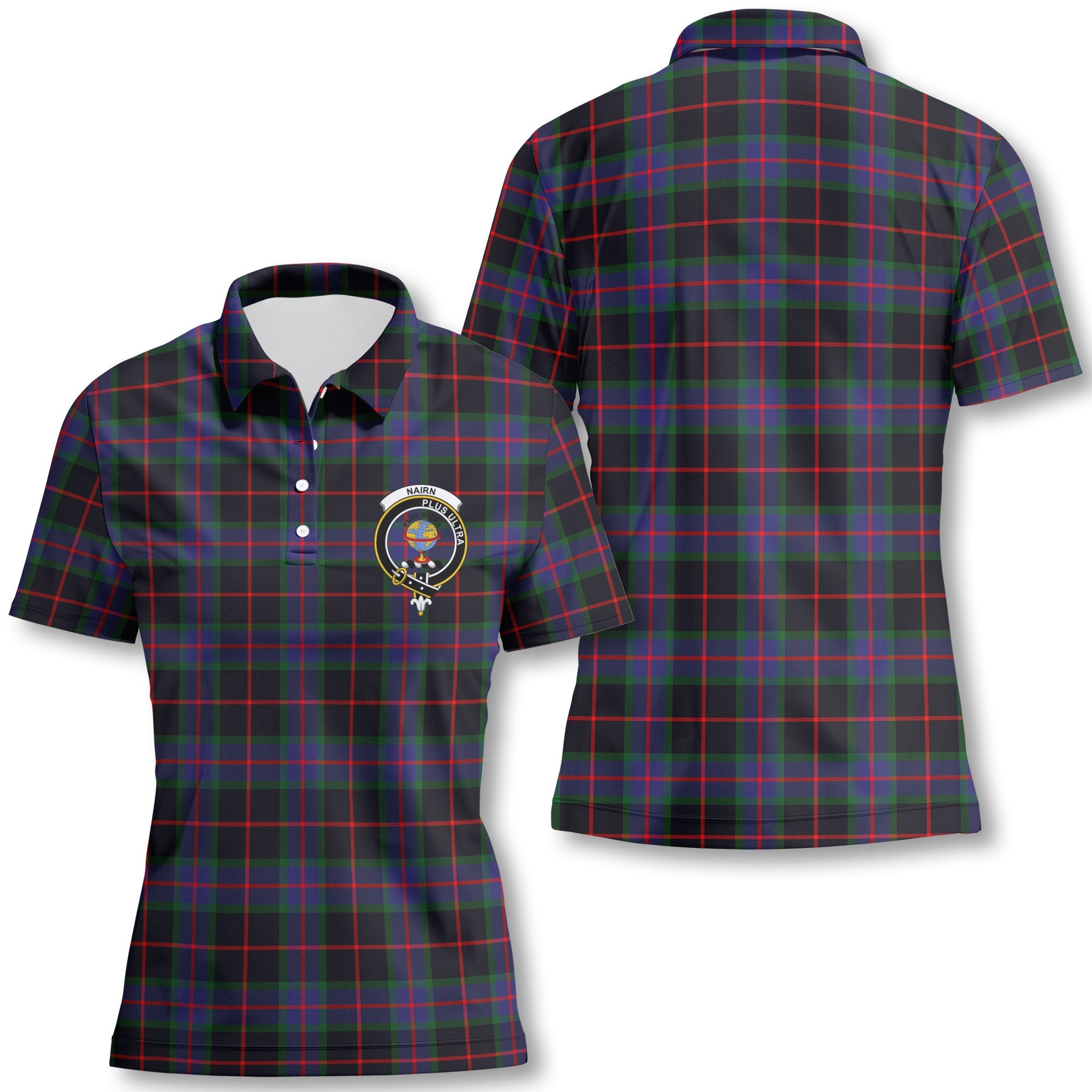Clan Nairn Tartan Women Polo Shirt Crest And Plaid Basic Style