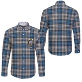 Clan Napier Tartan Long Sleeve Button Shirt Crest And Plaid Basic Style