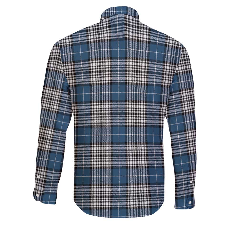 Clan Napier Tartan Long Sleeve Button Shirt Crest And Plaid Basic Style