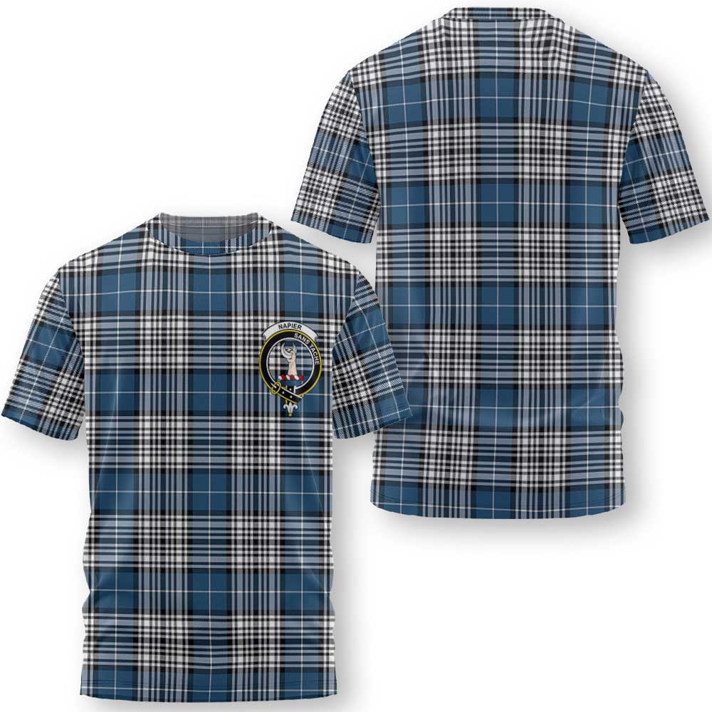 Clan Napier Tartan Men T Shirt Crest And Plaid Basic Style