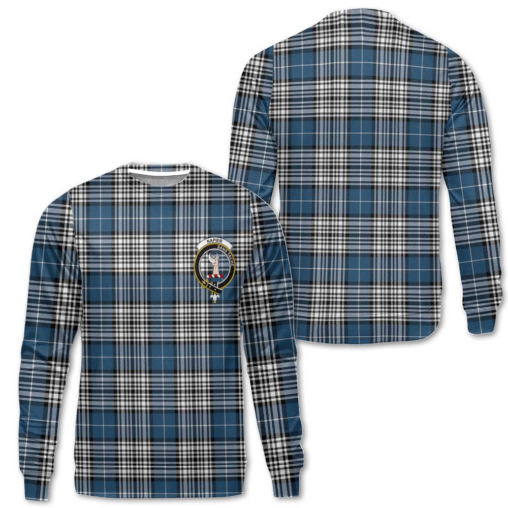 Clan Napier Tartan Women Sweatshirt Crest And Plaid Basic Style