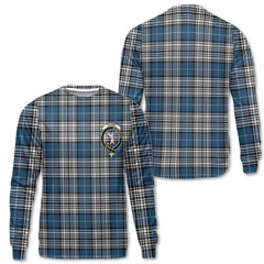 Clan Napier Tartan Women Sweatshirt Crest And Plaid Basic Style