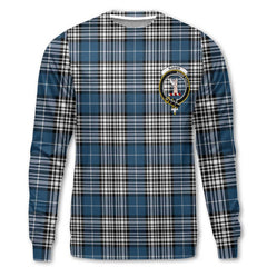 Clan Napier Tartan Women Sweatshirt Crest And Plaid Basic Style