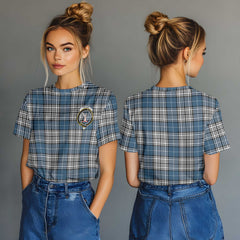 Clan Napier Tartan Women T Shirt Crest And Plaid Basic Style